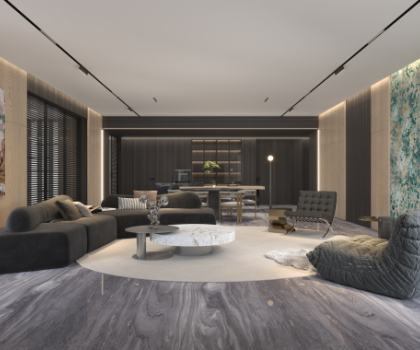 歐若拉精工奢石 | 線性美學(xué)充盈的現(xiàn)代私宅，每一處都奢美浪漫